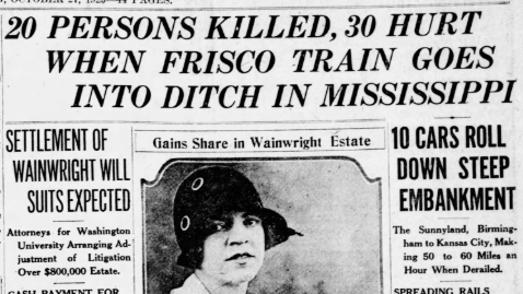 See the Oct. 27, 1925, front page: Settlement of Wainwright will suits expected